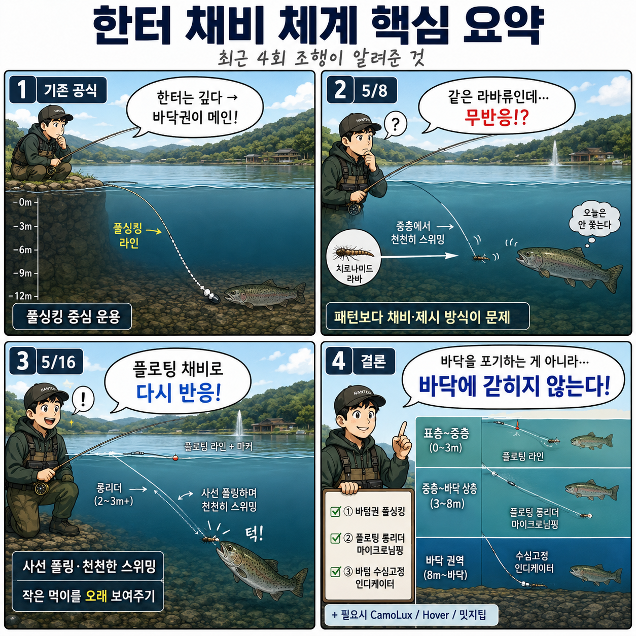 한터 채비 체계 핵심 요약 4컷